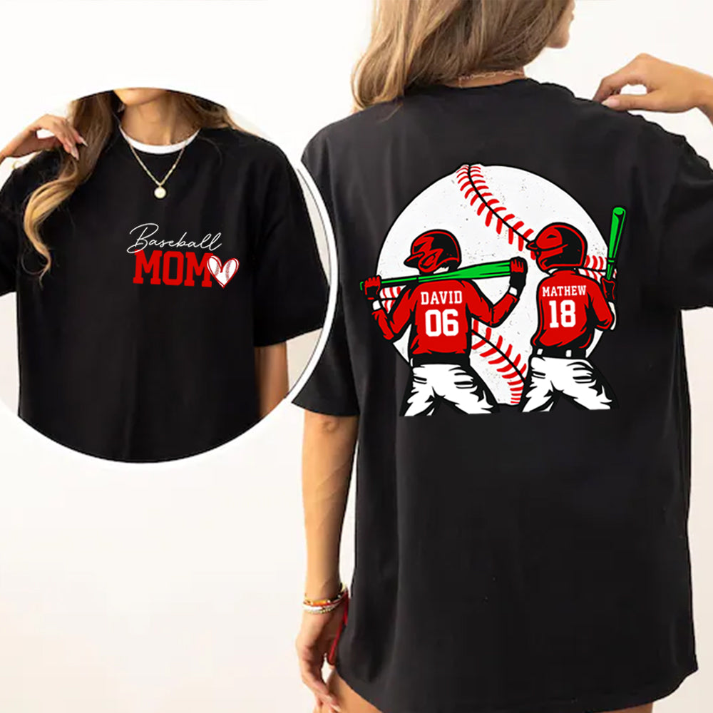 Personalized Baseball Mom Sweatshirt, Baseball Name Shirt, Baseball Number Tee, Gameday Cheer Mom Shirt, Baseball Gift for Mom Dad  Hv01