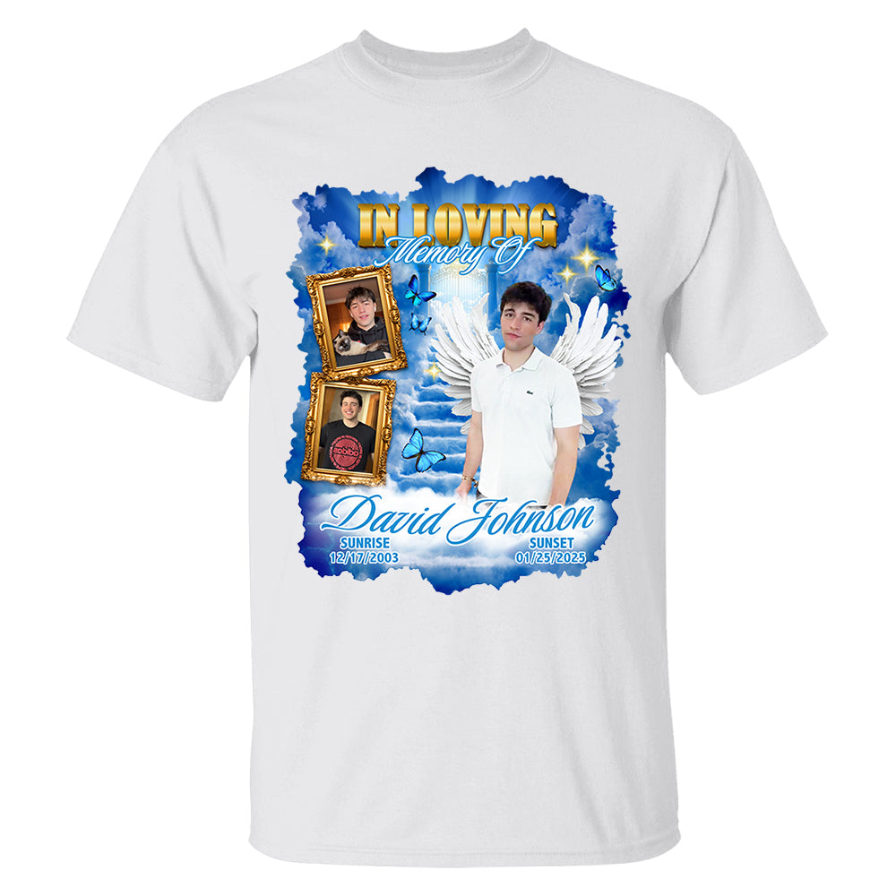 In Loving Memory ,Heaven's Stairway Shirt - Personalized Photo