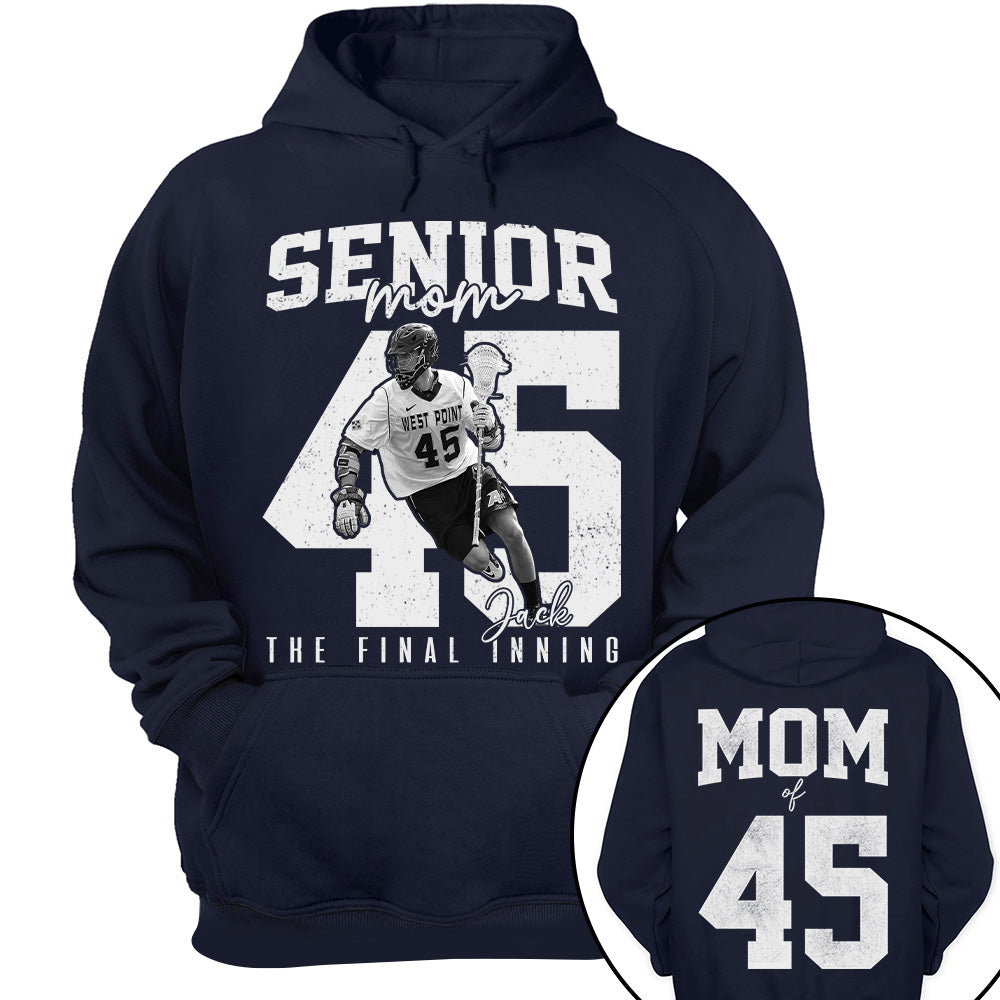 Senior Lacrosse Mom Shirt, The Final Inning, Custom Photo Player Lacrosse Mom Shirt, Senior Lacrosse Mom Gift T1807