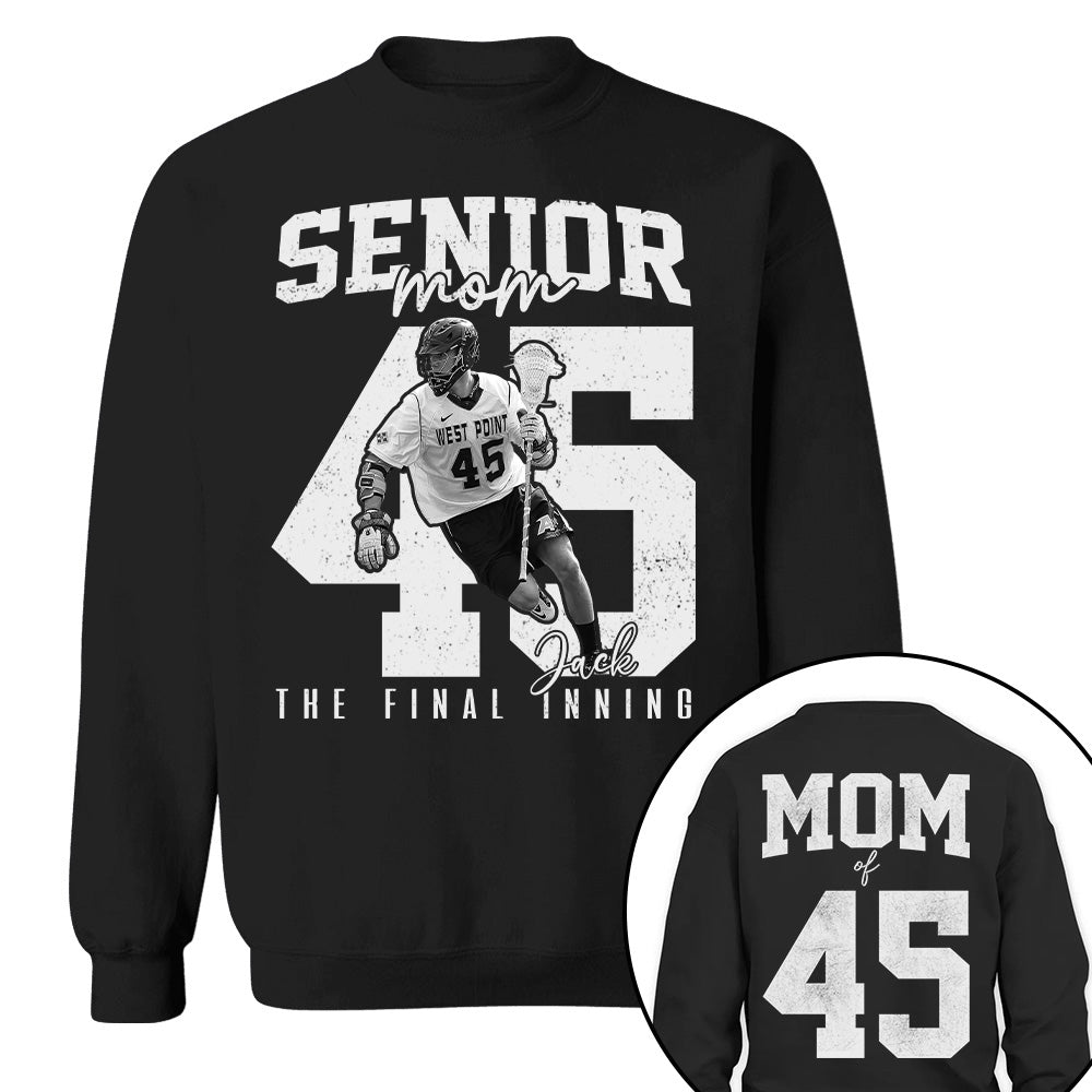 Senior Lacrosse Mom Shirt, The Final Inning, Custom Photo Player Lacrosse Mom Shirt, Senior Lacrosse Mom Gift T1807