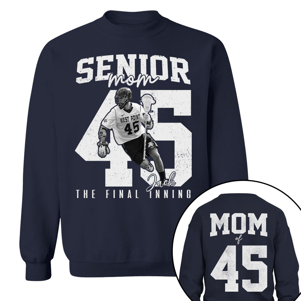 Senior Lacrosse Mom Shirt, The Final Inning, Custom Photo Player Lacrosse Mom Shirt, Senior Lacrosse Mom Gift T1807