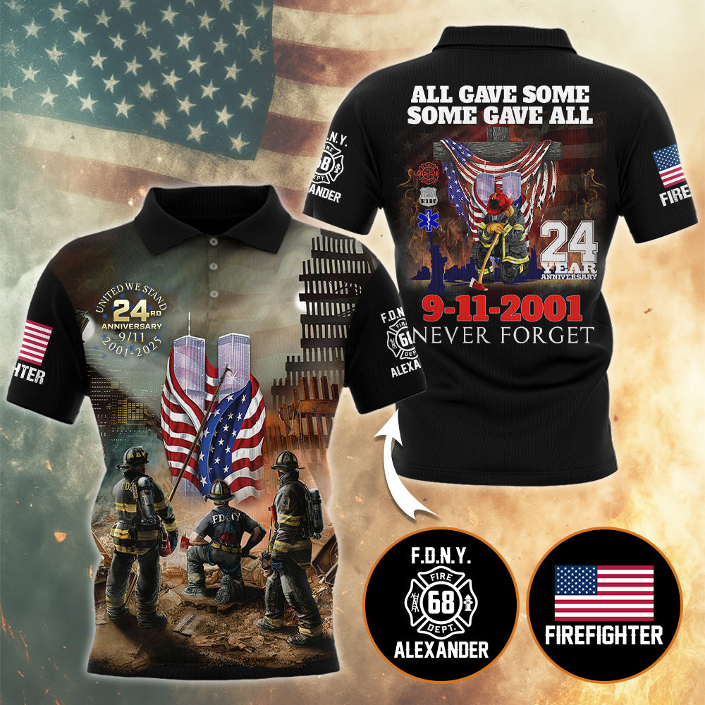 Firefighter Never Forget 911 All Over Printed Shirt Gift For Firefighter T1807  Hv01