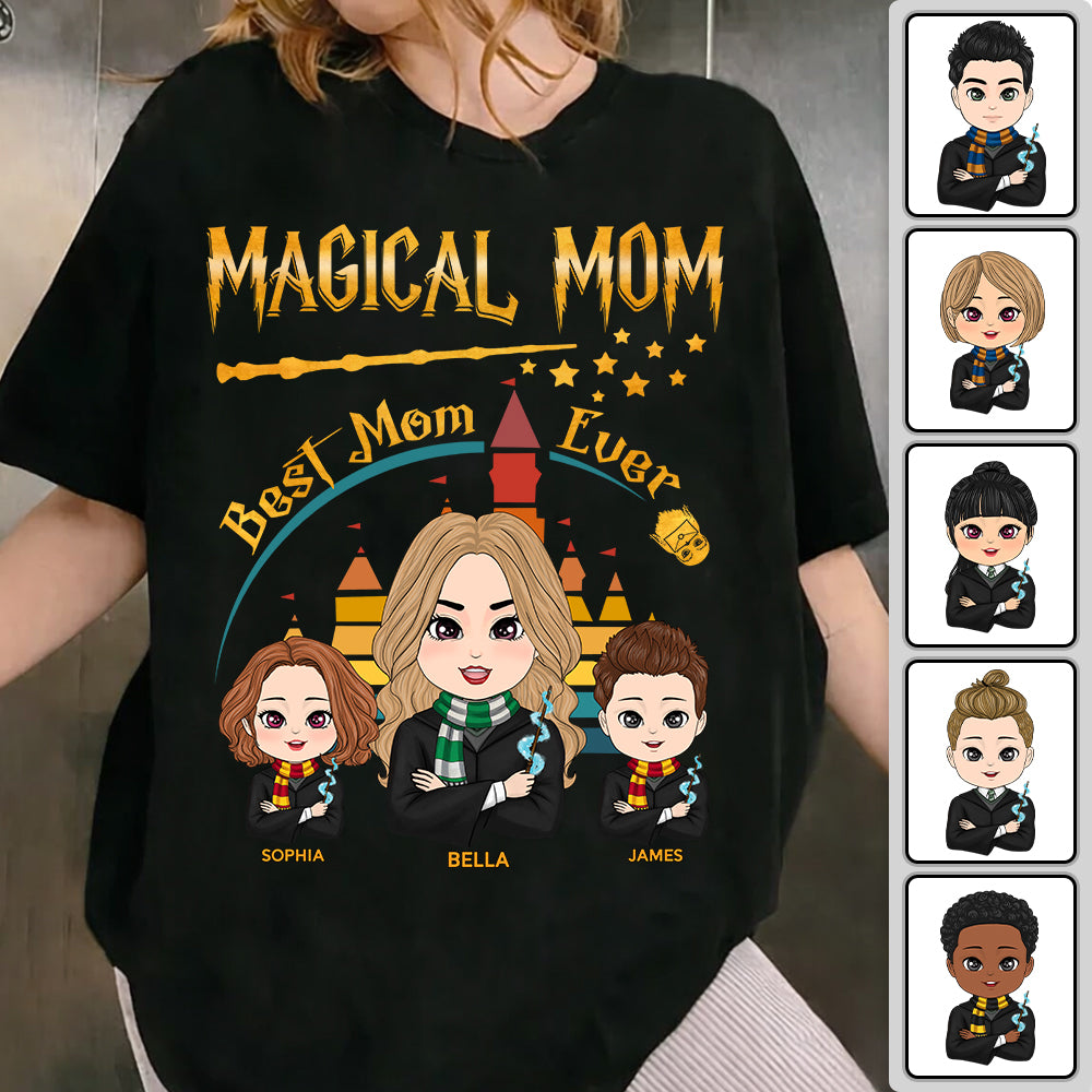Personalized Wizard Mom Shirt Magical Potter Mom Outfit, Best Mom Ever, Fantastic Mom Gift L0411 Hv01