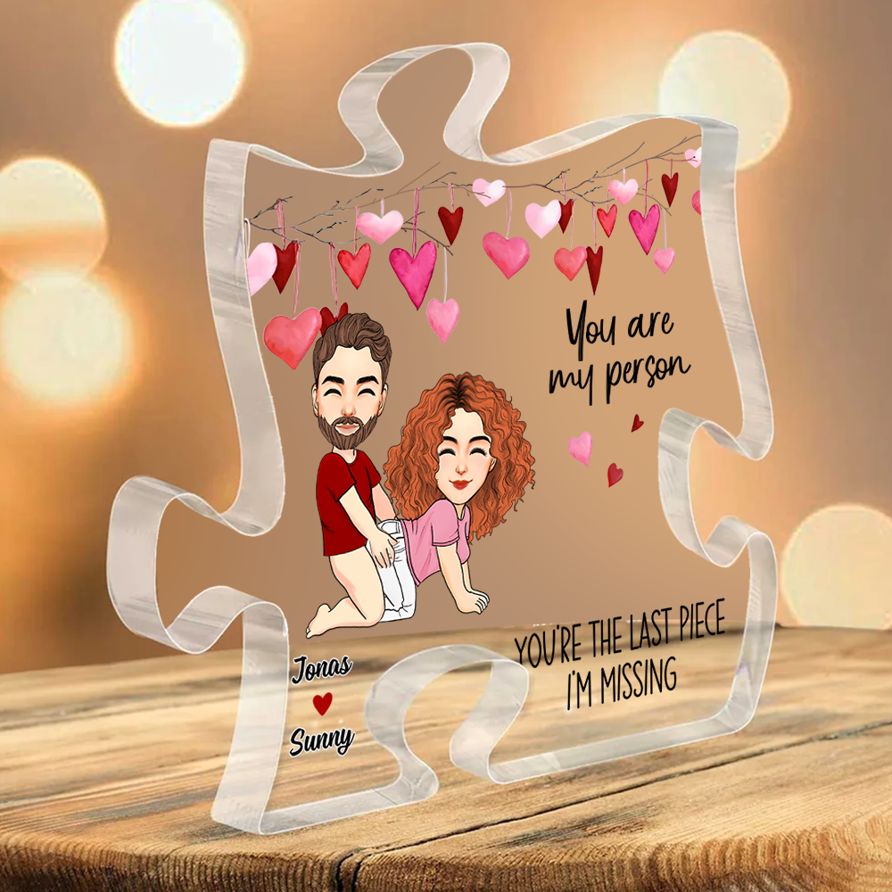 You Are My Person, Custom Acrylic Plaque Puzzle Shape, Personalized Plaque For Couples NA04 Pa00
