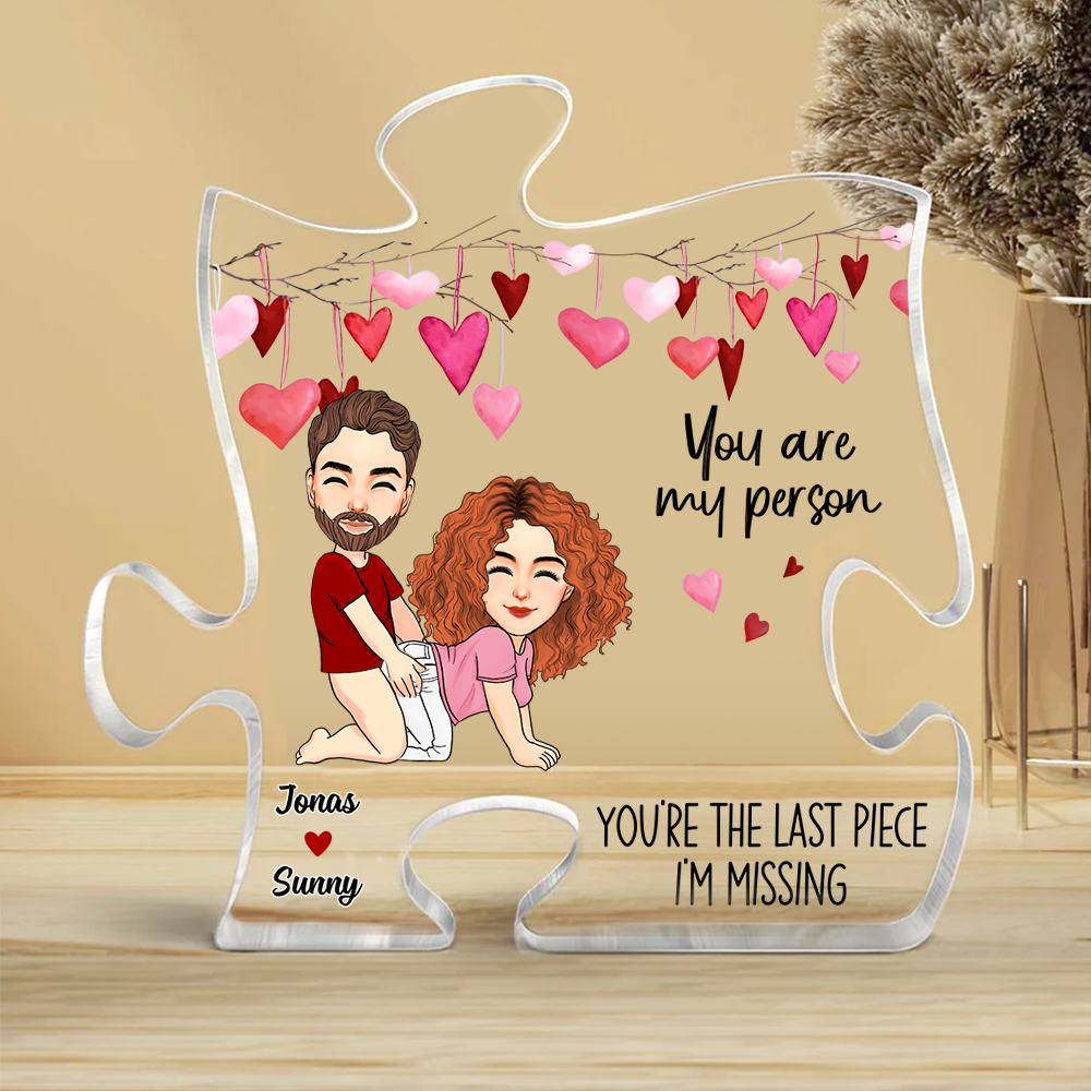 You Are My Person, Custom Acrylic Plaque Puzzle Shape, Personalized Plaque For Couples NA04 Pa00