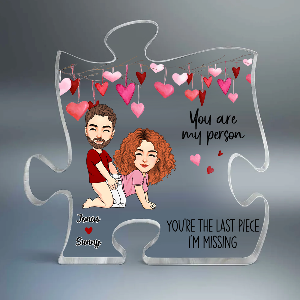 You Are My Person, Custom Acrylic Plaque Puzzle Shape, Personalized Plaque For Couples NA04 Pa00
