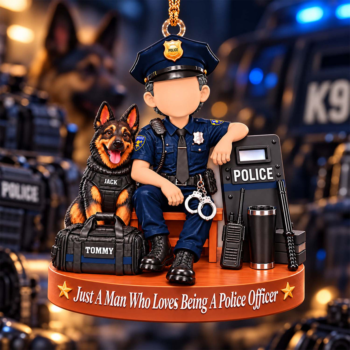 Custom Just A Man Who Loves Being A Police Officer Ornament, Christmas Gift For Police Officer L0411 Pt99