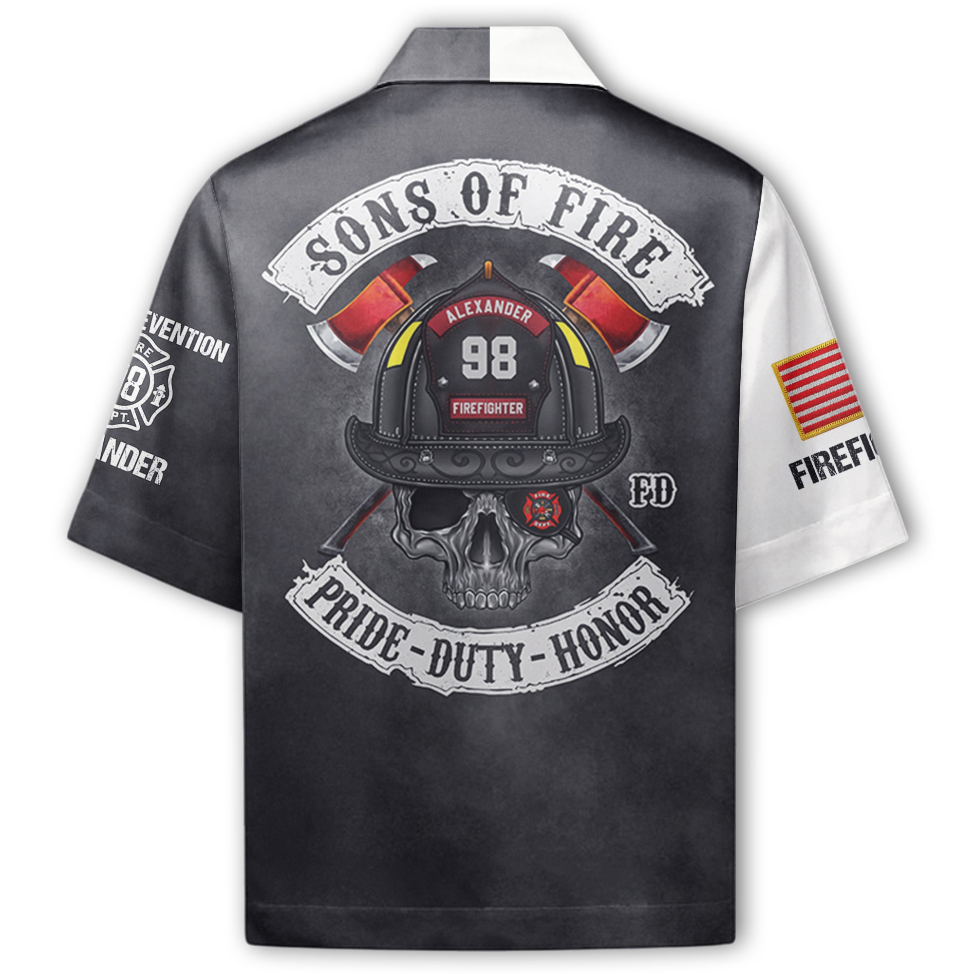 Sons of Fire Pride Duty Honor,  Personalized All Over Print Shirt For Firefighter T1807 Hv01