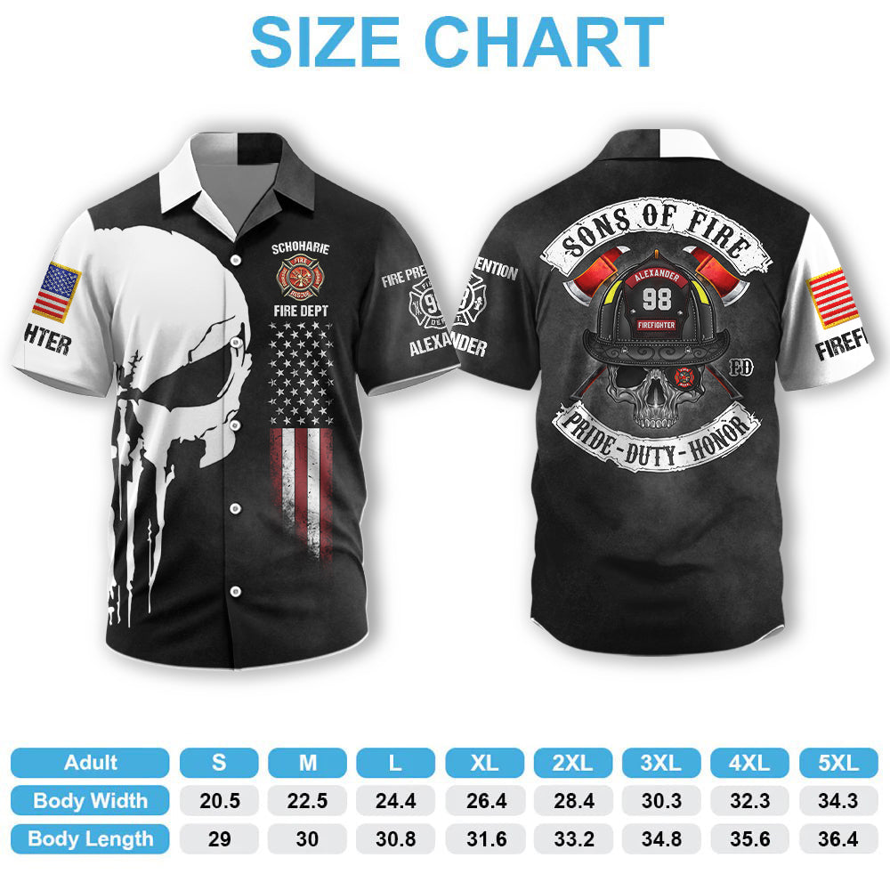 Sons of Fire Pride Duty Honor,  Personalized All Over Print Shirt For Firefighter T1807 Hv01