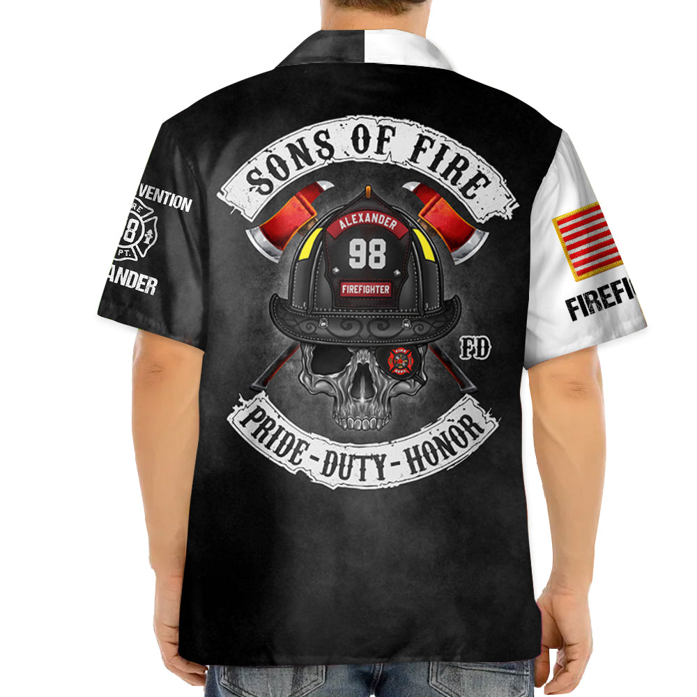 Sons of Fire Pride Duty Honor,  Personalized All Over Print Shirt For Firefighter T1807 Hv01