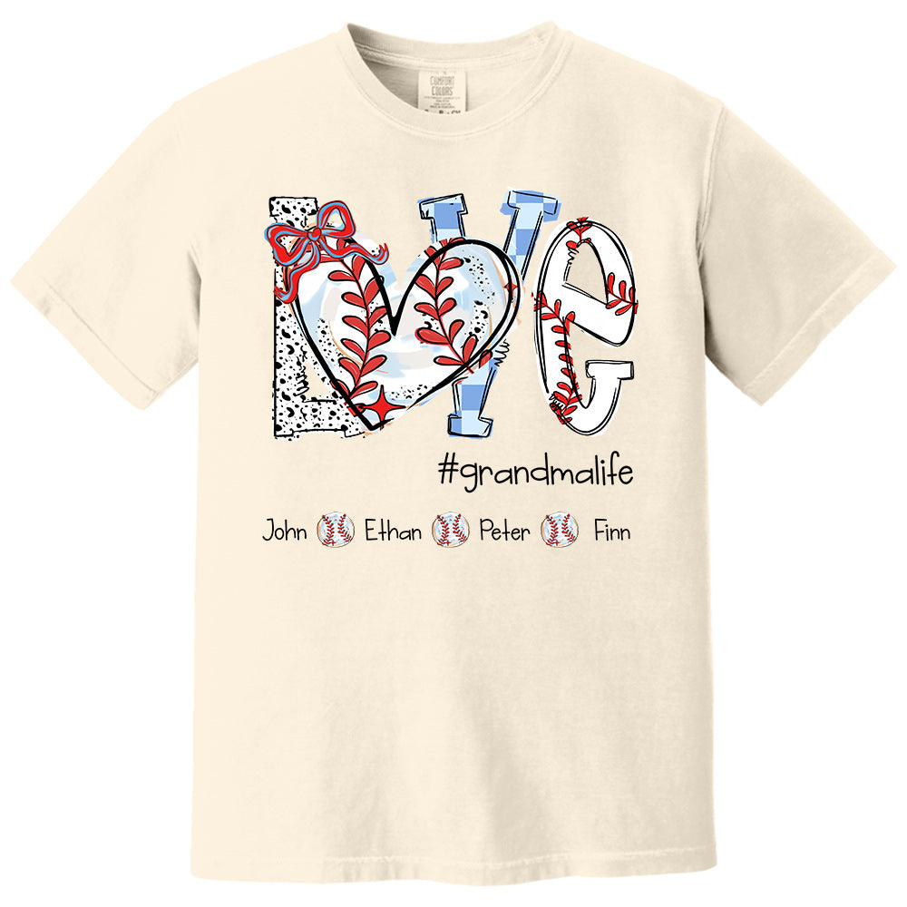 LOVE Baseball Grandma Life - Personalized Shirt Pt99