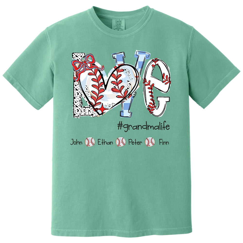 LOVE Baseball Grandma Life - Personalized Shirt Pt99