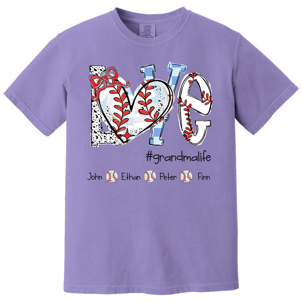 LOVE Baseball Grandma Life - Personalized Shirt Pt99