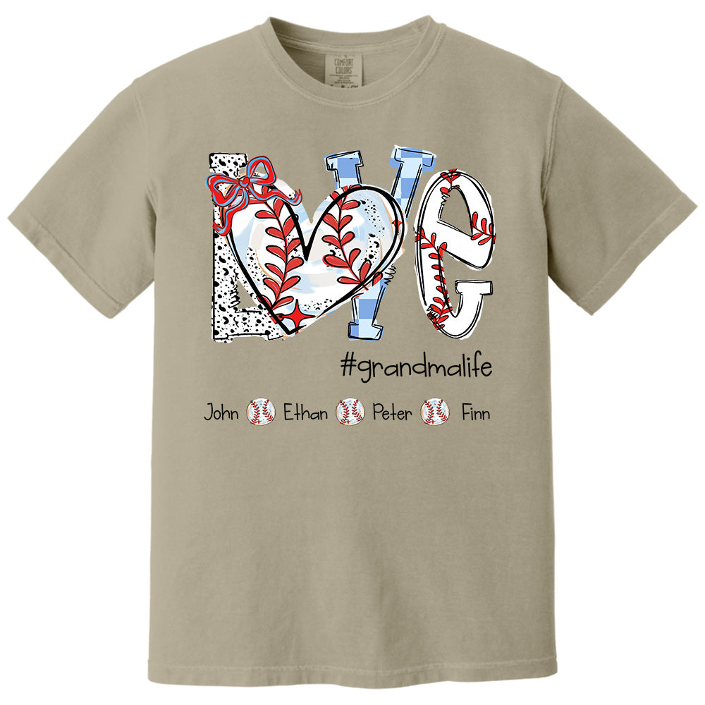 LOVE Baseball Grandma Life - Personalized Shirt Pt99