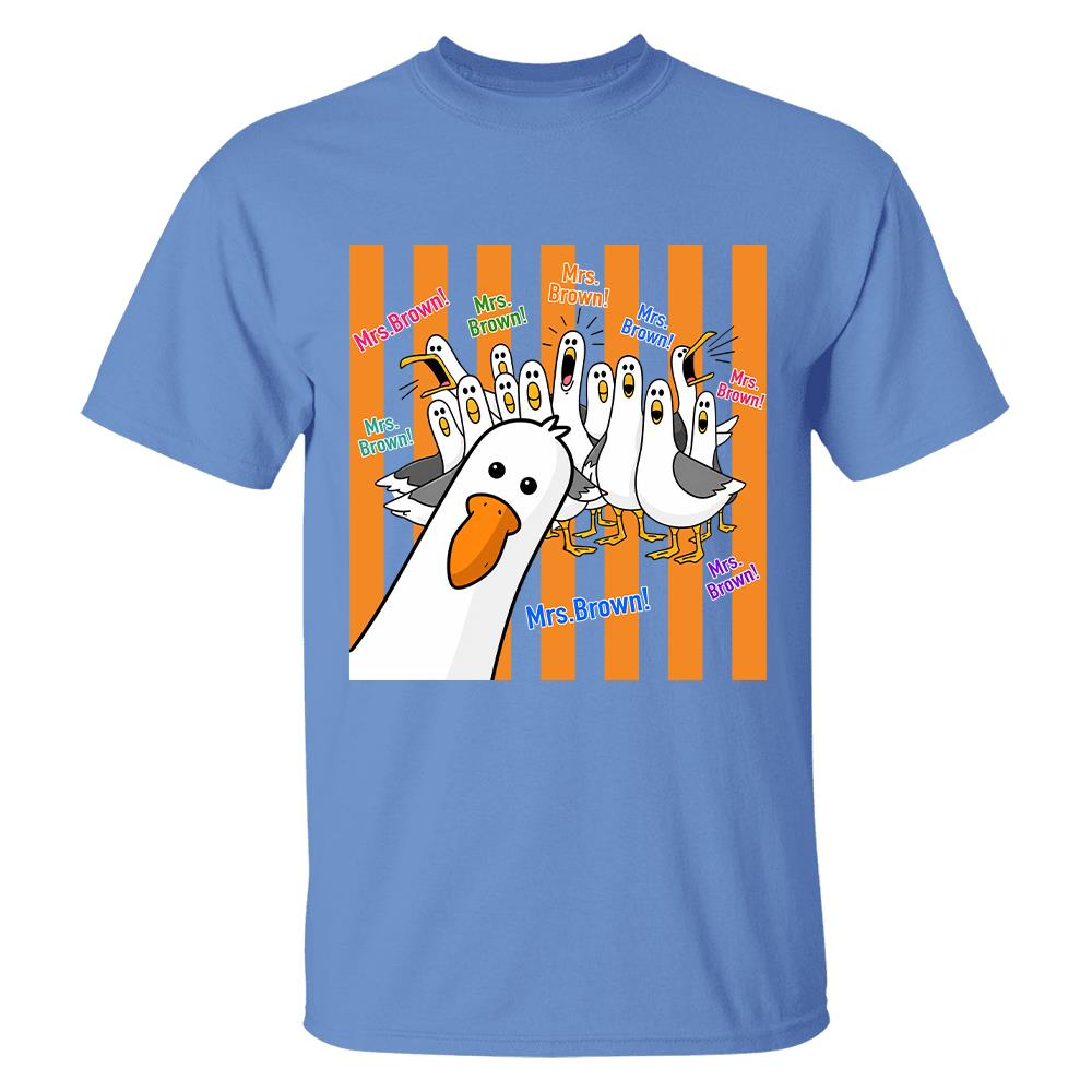 Custom Funny Seagulls Teacher Name Shirt, Teacher Appreciation Gift L0411 Hv01