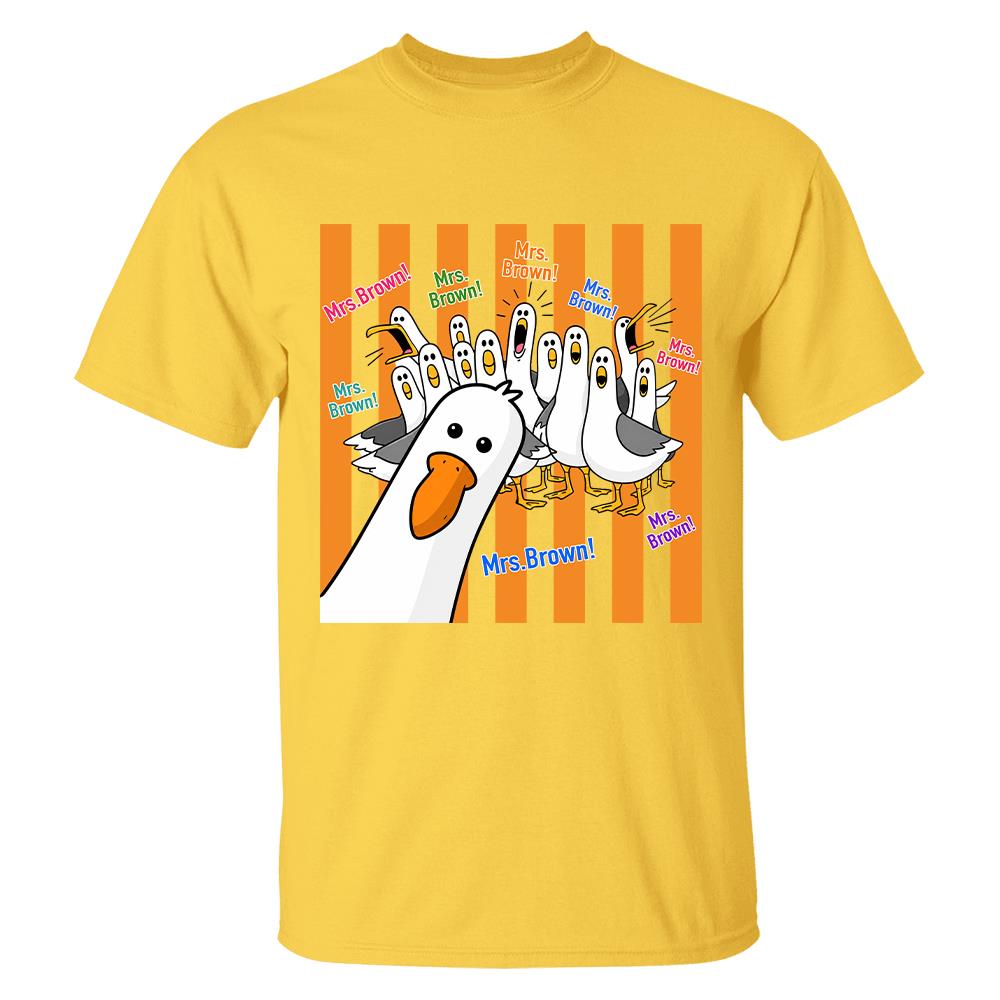 Custom Funny Seagulls Teacher Name Shirt, Teacher Appreciation Gift L0411 Hv01