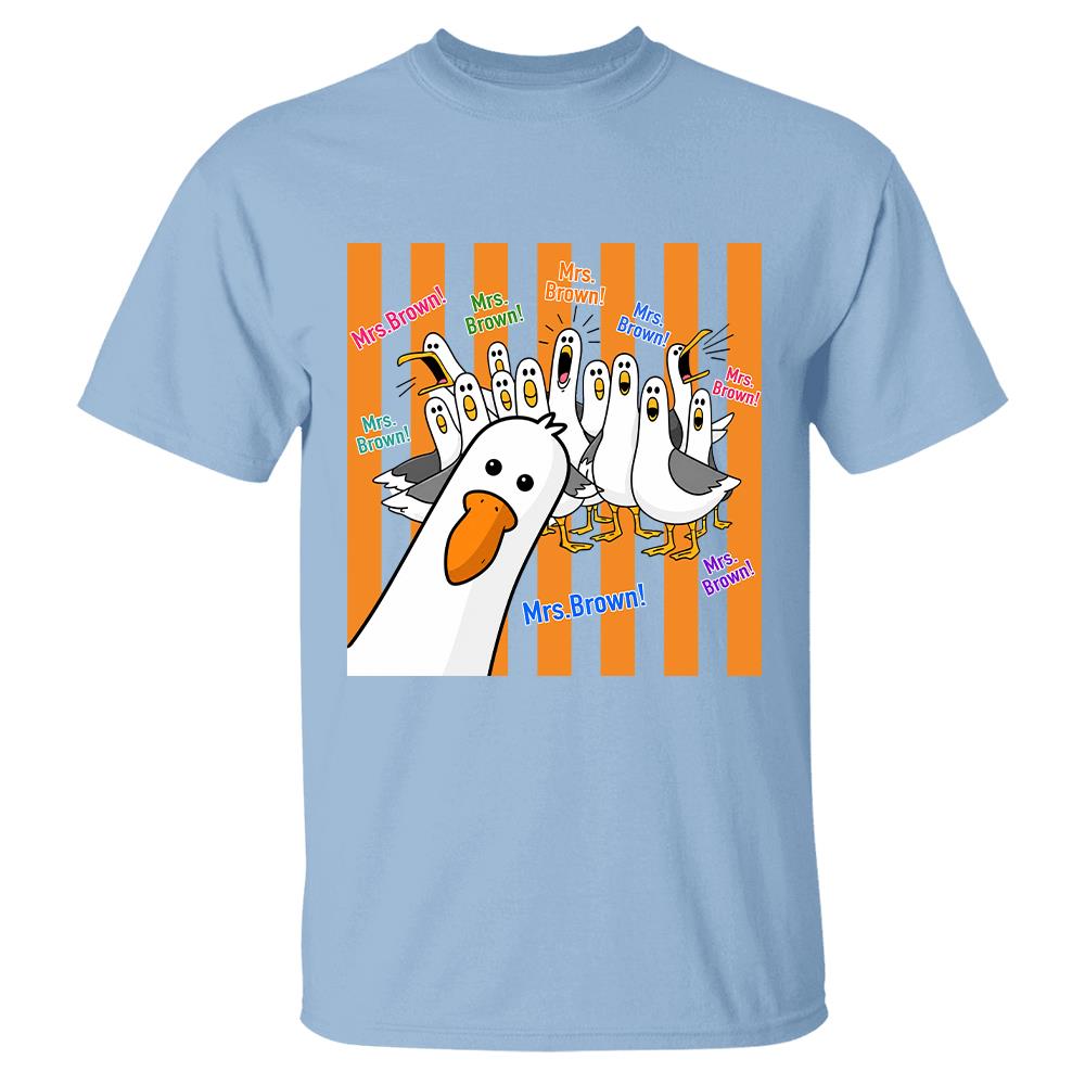 Custom Funny Seagulls Teacher Name Shirt, Teacher Appreciation Gift L0411 Hv01
