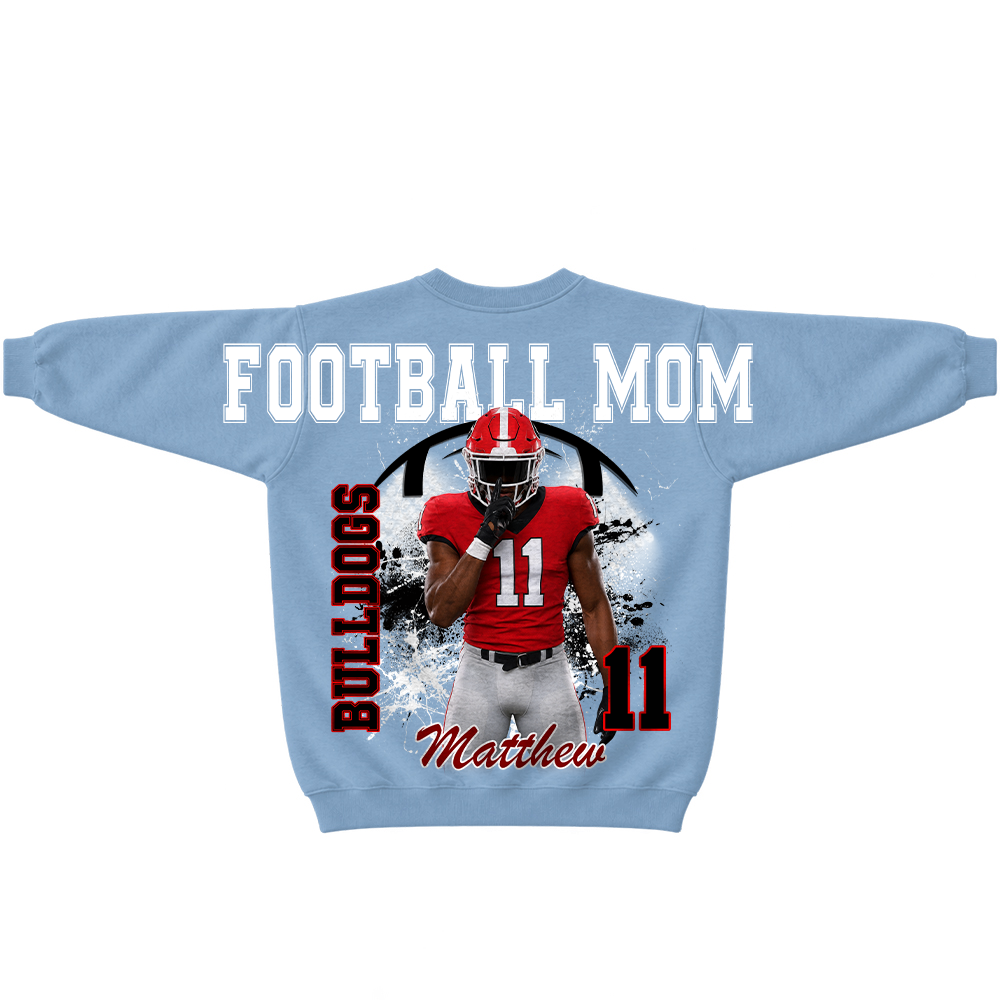 Custom Football Mama Sweatshirt, Sports Mama Hoodie, Large Back Graphic Team Name L0411 TH23