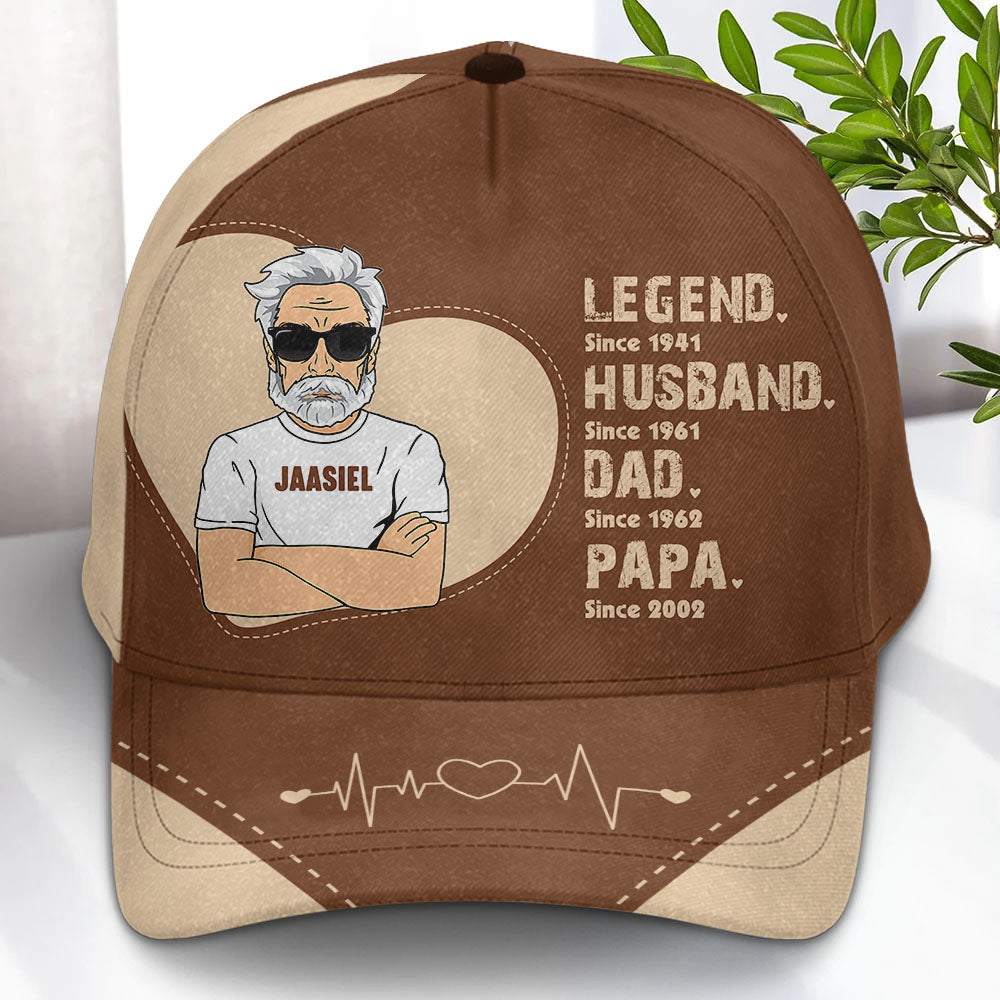 The Legend Husband Daddy Papa - Personalized Classic Cap Pt99