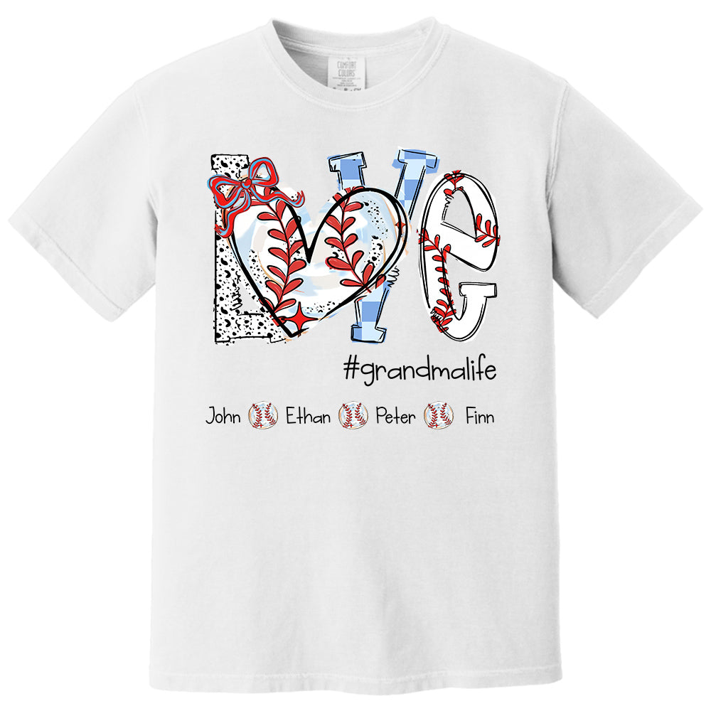 LOVE Baseball Grandma Life - Personalized Shirt Pt99