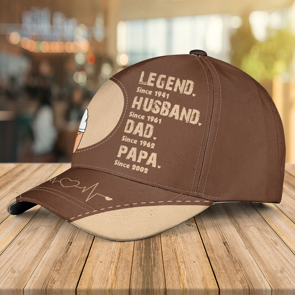 The Legend Husband Daddy Papa - Personalized Classic Cap Pt99