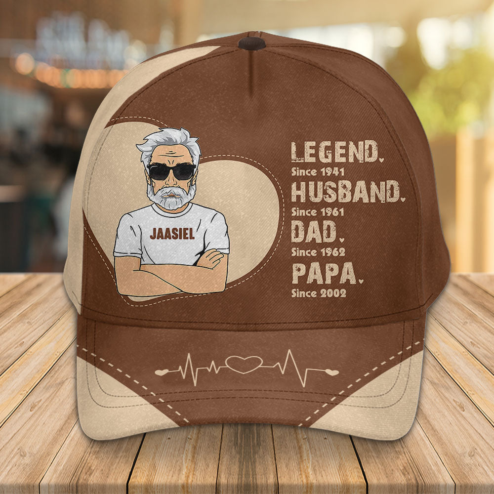 The Legend Husband Daddy Papa - Personalized Classic Cap Pt99