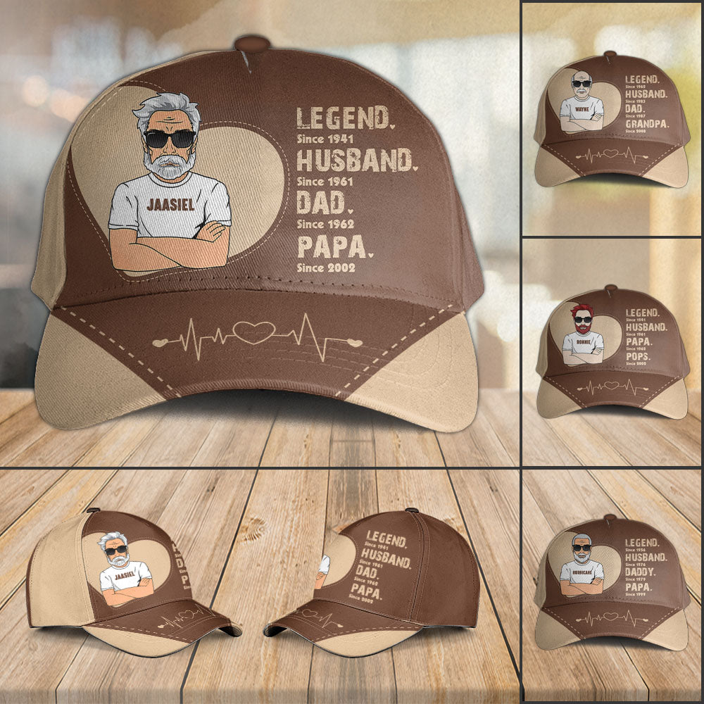 The Legend Husband Daddy Papa - Personalized Classic Cap Pt99
