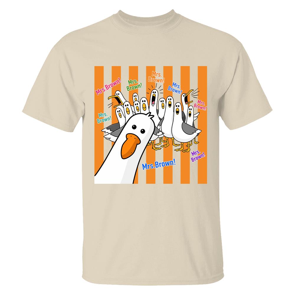 Custom Funny Seagulls Teacher Name Shirt, Teacher Appreciation Gift L0411 Hv01