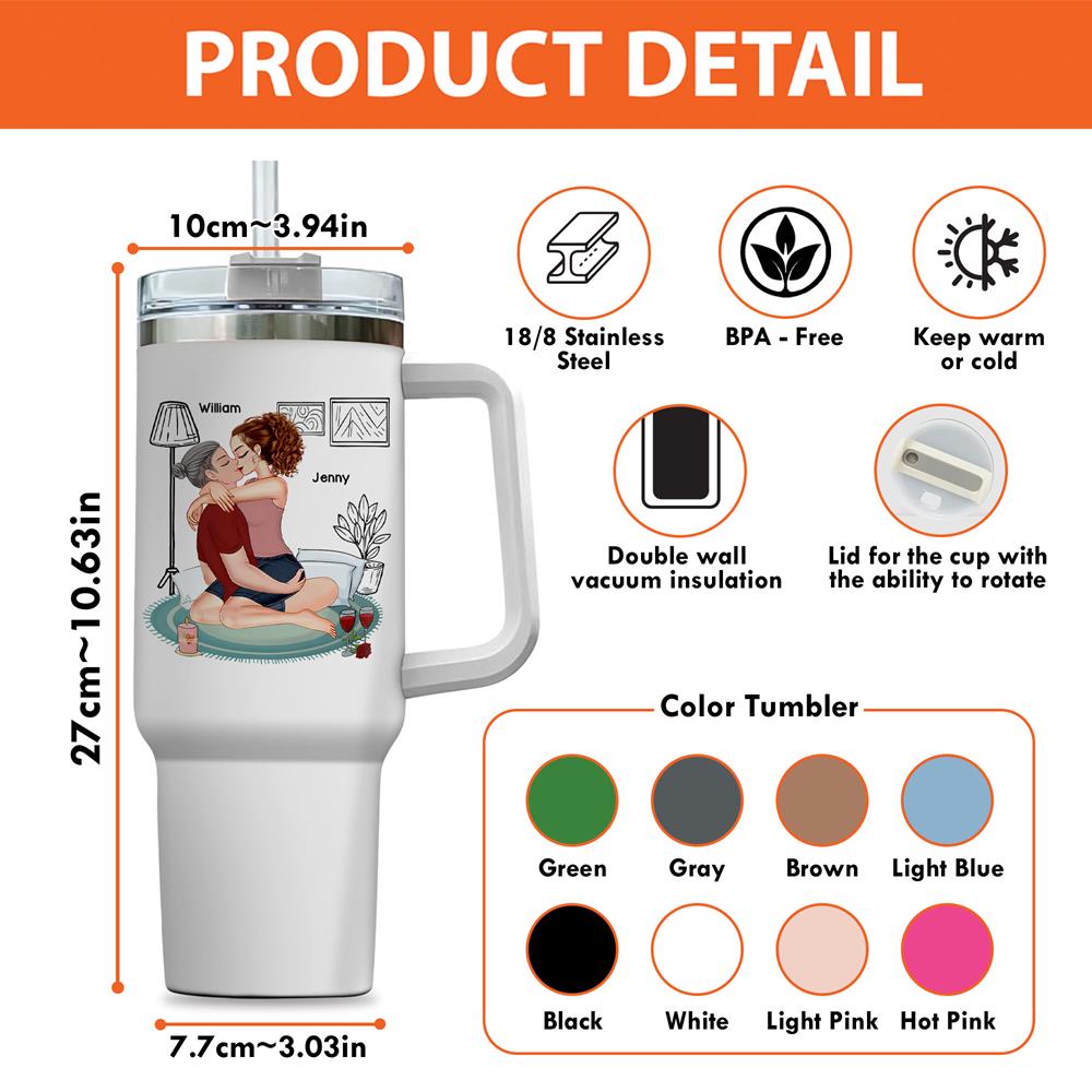 I Wanna See It Touch It Squeeze It Bite It - Personalized Butt Couple 40oz Stainless Steel Tumbler - Gift For Couple Nh00
