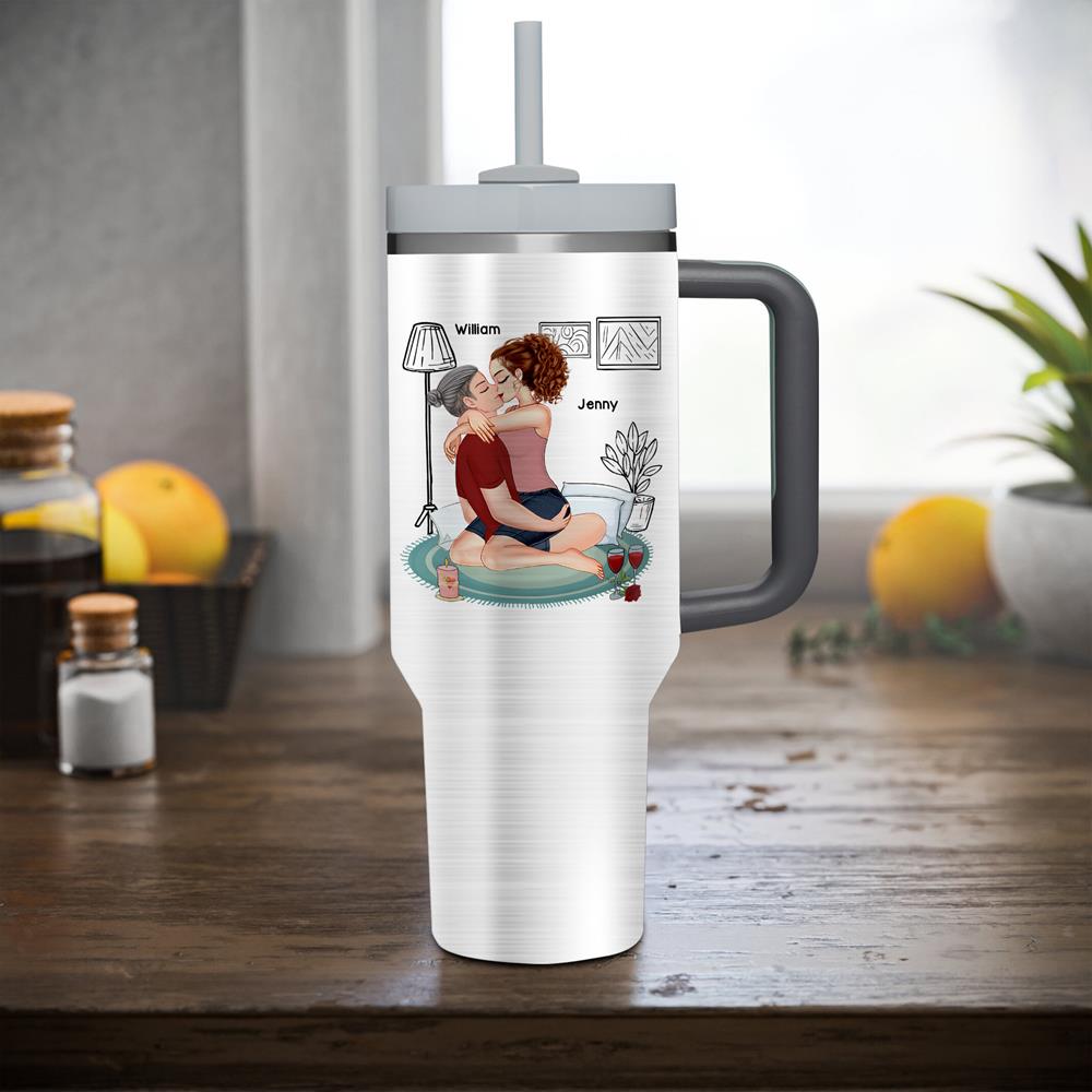 I Wanna See It Touch It Squeeze It Bite It - Personalized Butt Couple 40oz Stainless Steel Tumbler - Gift For Couple Nh00