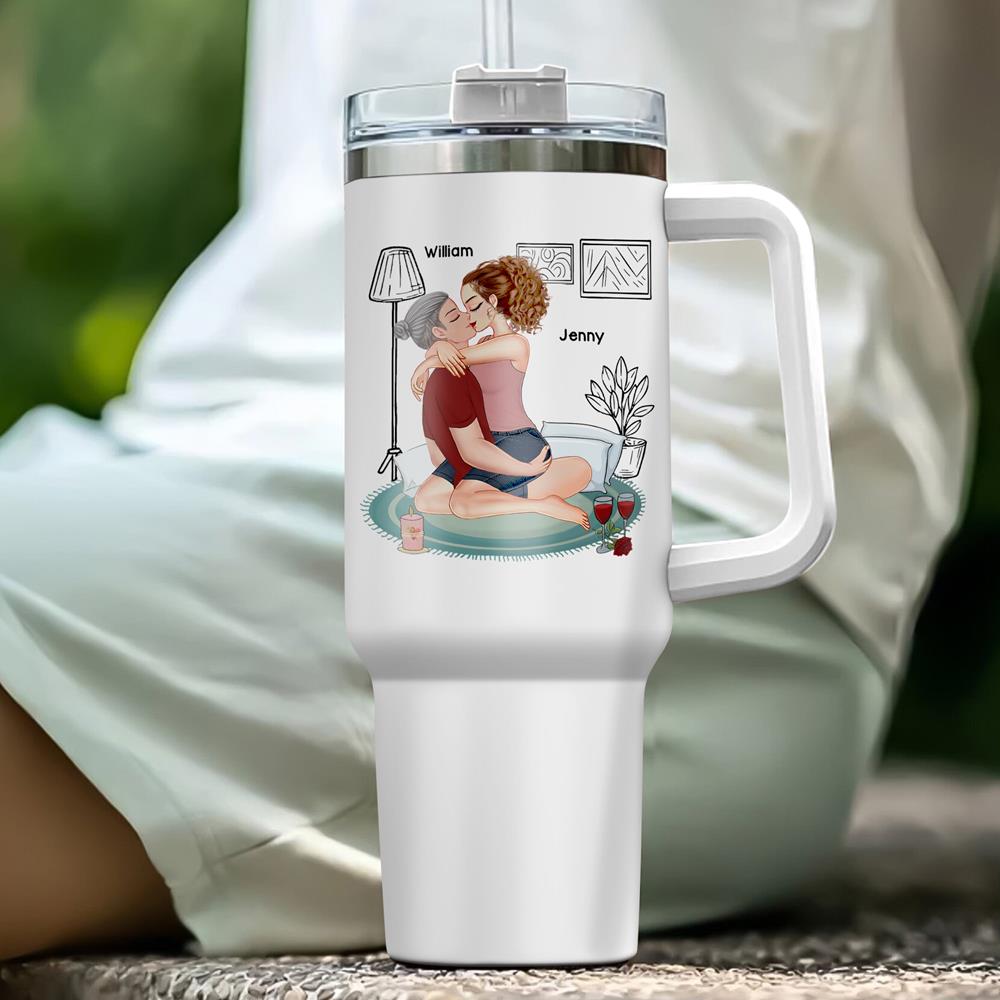 I Wanna See It Touch It Squeeze It Bite It - Personalized Butt Couple 40oz Stainless Steel Tumbler - Gift For Couple Nh00