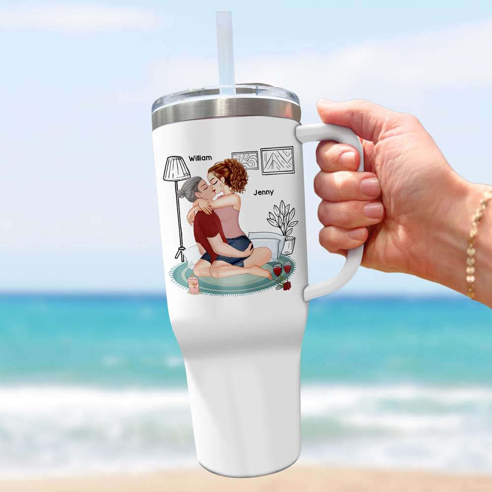 I Wanna See It Touch It Squeeze It Bite It - Personalized Butt Couple 40oz Stainless Steel Tumbler - Gift For Couple Nh00