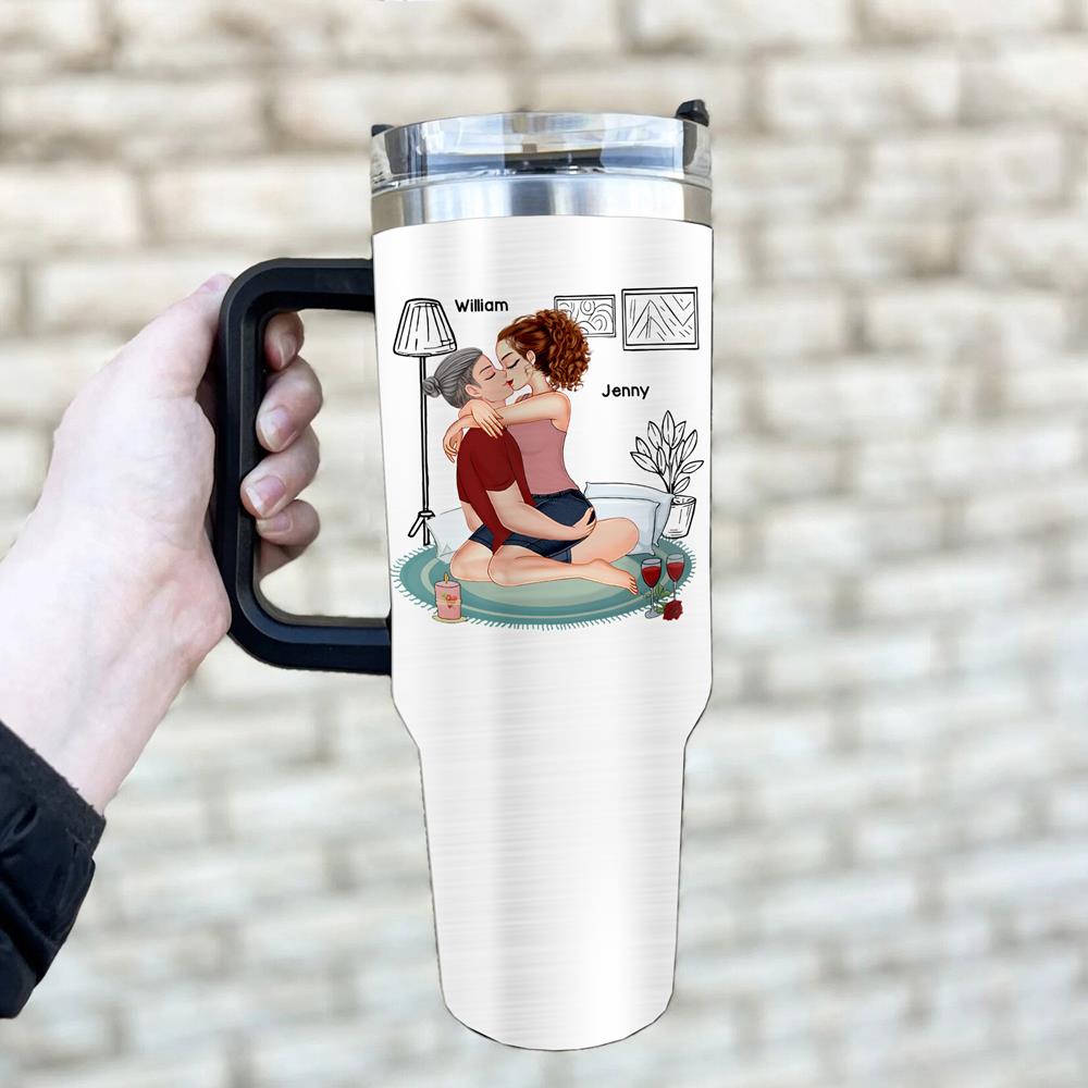 I Wanna See It Touch It Squeeze It Bite It - Personalized Butt Couple 40oz Stainless Steel Tumbler - Gift For Couple Nh00