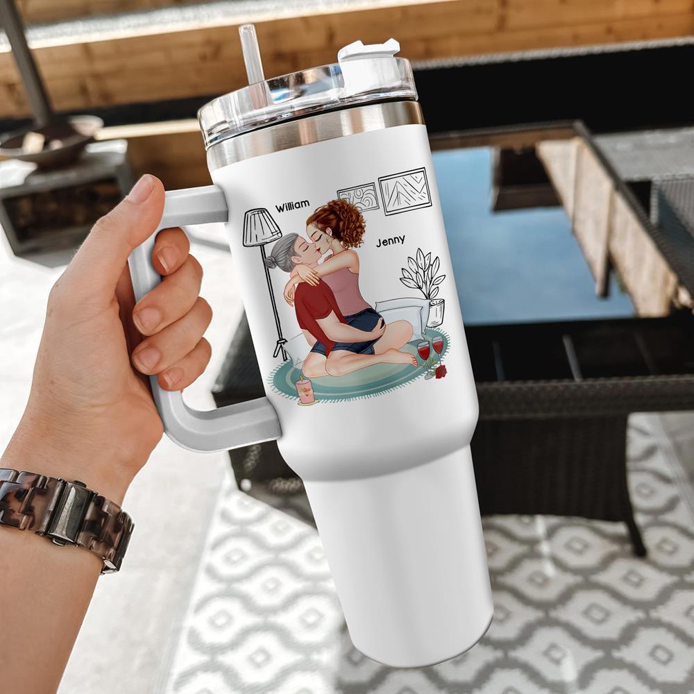 I Wanna See It Touch It Squeeze It Bite It - Personalized Butt Couple 40oz Stainless Steel Tumbler - Gift For Couple Nh00