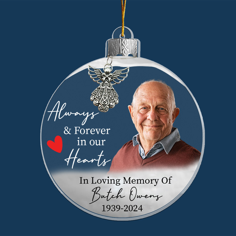 Custom Photo Memorial Ornament, Dad Remembrance Ceramic Ornament, Memorial Day Acrylic Ornament, Dad Loss Ornament, Funeral Ornaments