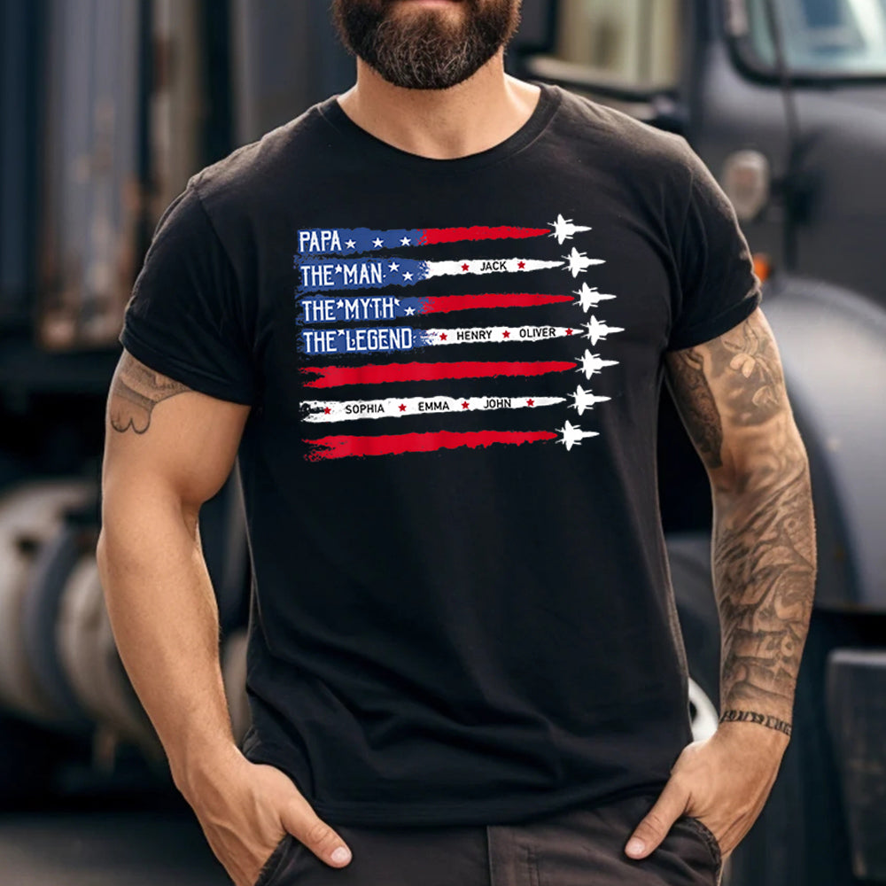 Father's Day - Custom Legend Husband Dad Papa 4th Of July Shirt