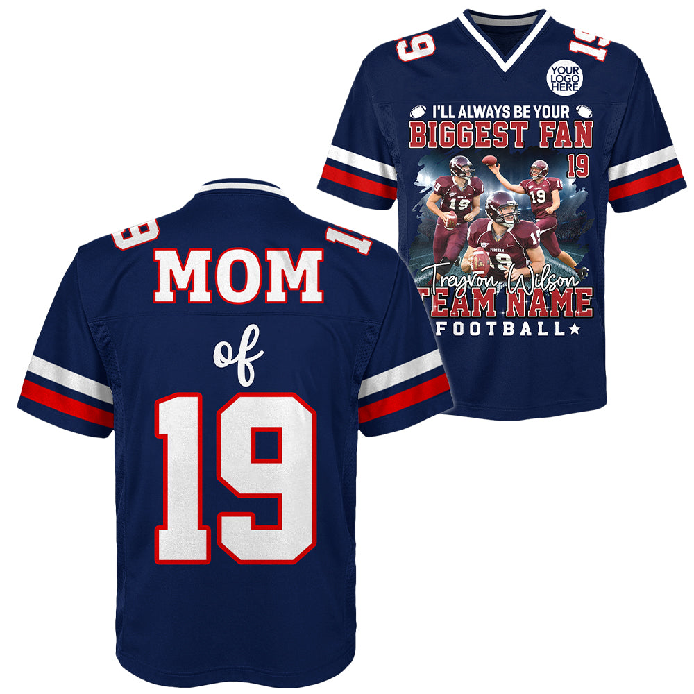I Will Always Be Your Biggest Fan, Personalized Football Jersey For Football Mom Grandma Sport Family T1807 Hv01