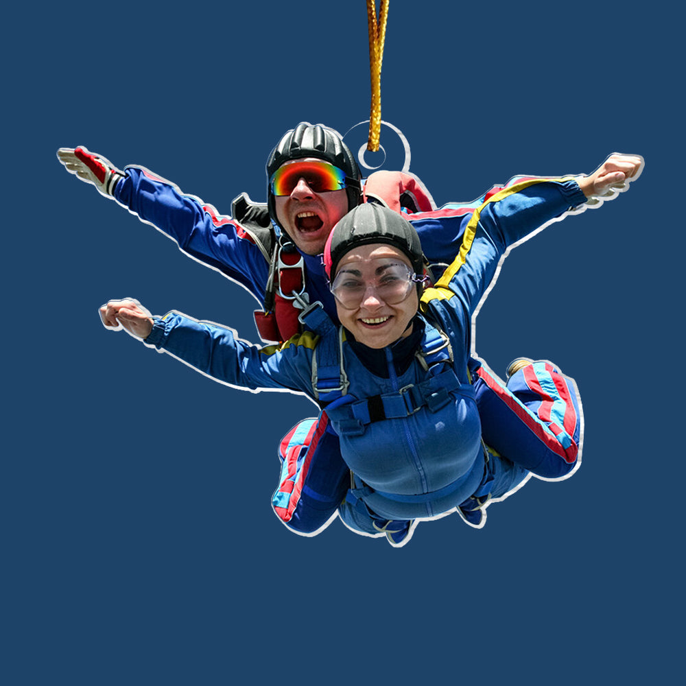 Personalized Photo Skydiving Ornament, Christmas Gifts For Skydiving , Custom Ornaments Gift For Skydiving Lovers, Skydiving Ornament