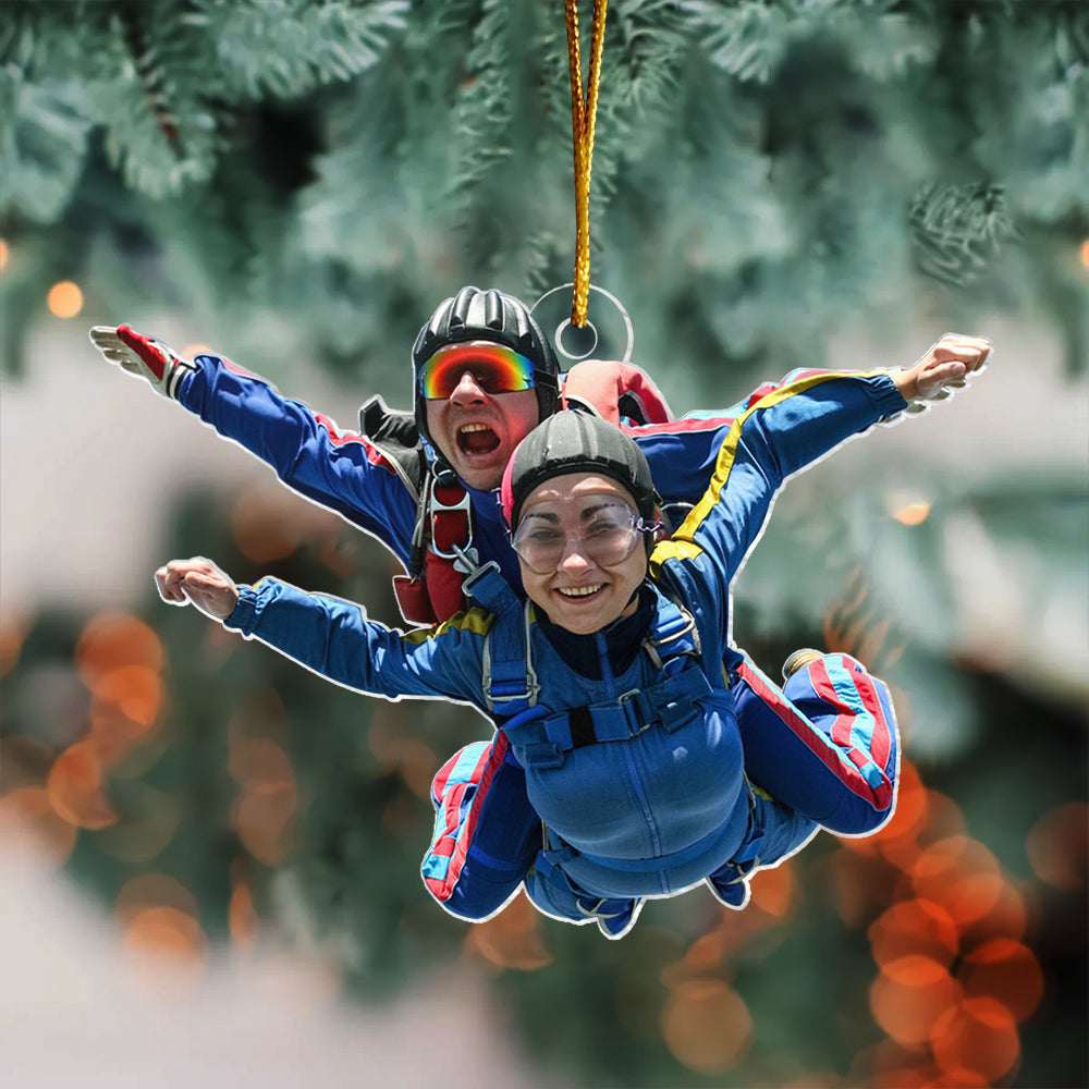 Personalized Photo Skydiving Ornament, Christmas Gifts For Skydiving , Custom Ornaments Gift For Skydiving Lovers, Skydiving Ornament