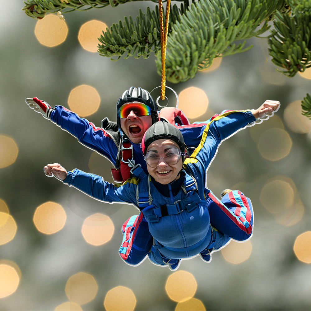 Personalized Photo Skydiving Ornament, Christmas Gifts For Skydiving , Custom Ornaments Gift For Skydiving Lovers, Skydiving Ornament