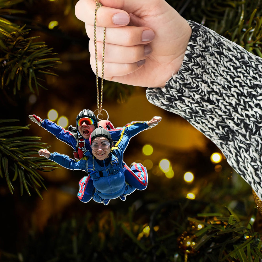 Personalized Photo Skydiving Ornament, Christmas Gifts For Skydiving , Custom Ornaments Gift For Skydiving Lovers, Skydiving Ornament