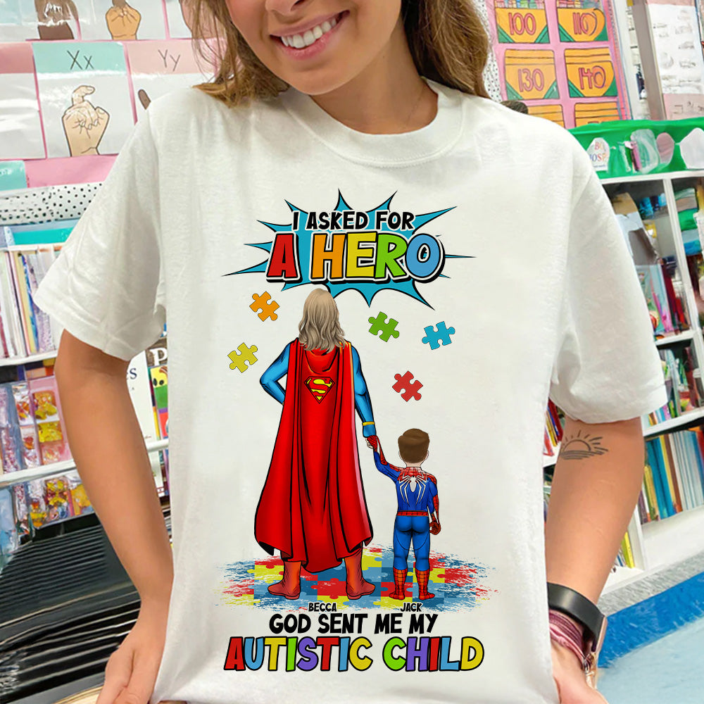 Personalized Gifts For Superhero Autism Mom Shirt Tu20