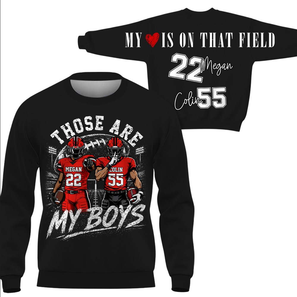 Personalized Those Are My Boys Football Mom Shirt, Custom Sports Mom Gameday Shirt T1807 Hv01
