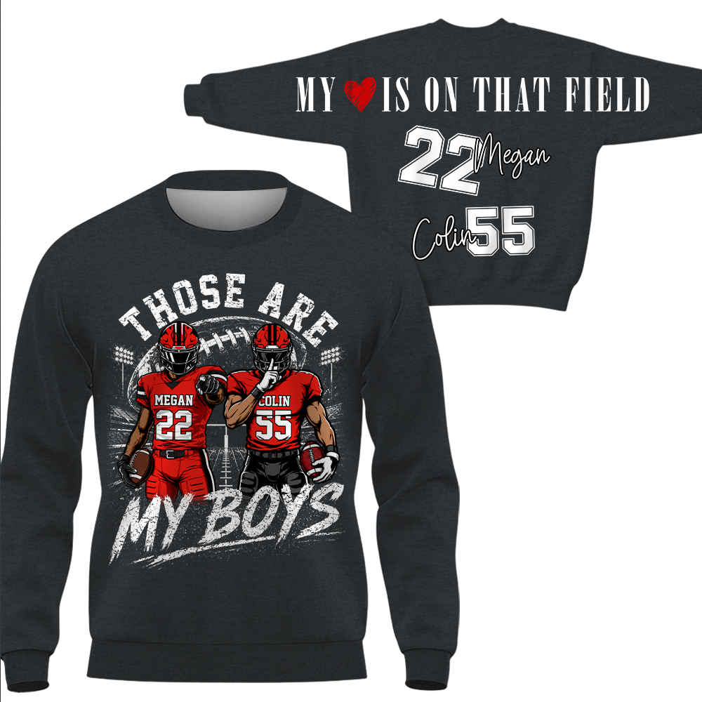 Personalized Those Are My Boys Football Mom Shirt, Custom Sports Mom Gameday Shirt T1807 Hv01