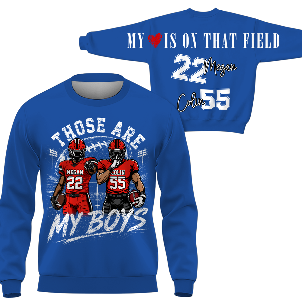 Personalized Those Are My Boys Football Mom Shirt, Custom Sports Mom Gameday Shirt T1807 Hv01