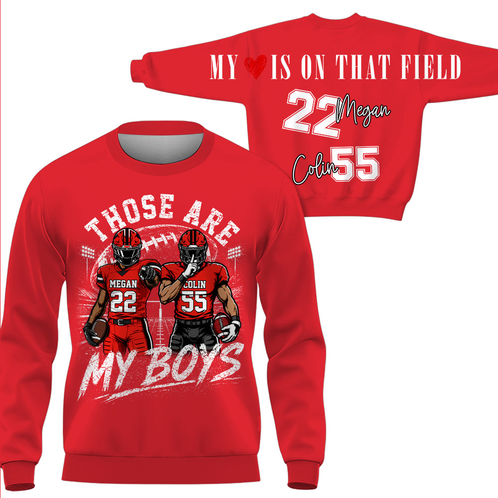 Personalized Those Are My Boys Football Mom Shirt, Custom Sports Mom Gameday Shirt T1807 Hv01