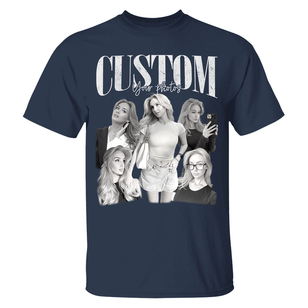 Custom Photos 90s Washed Tee - Personalized Retro Style Bootleg Shirt NA04 Hv01
