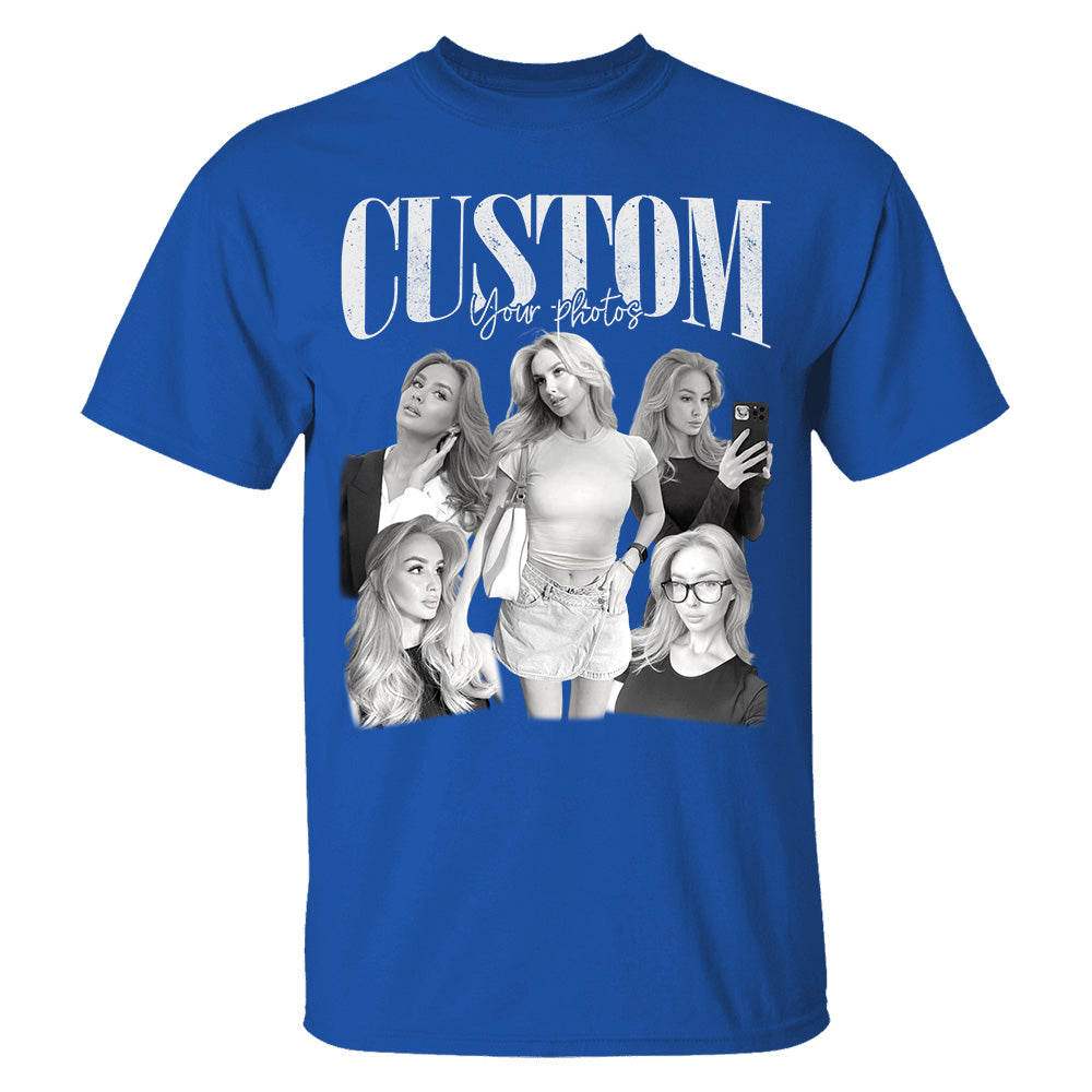 Custom Photos 90s Washed Tee - Personalized Retro Style Bootleg Shirt NA04 Hv01