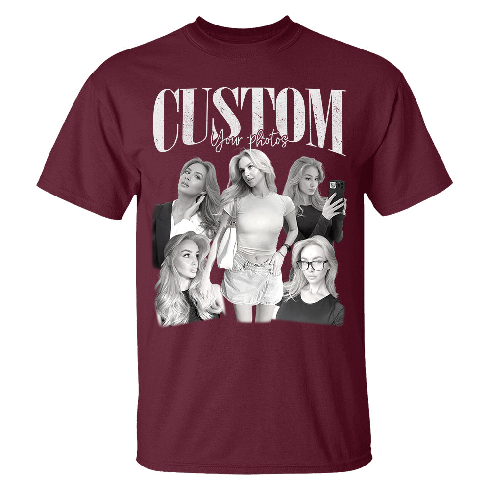 Custom Photos 90s Washed Tee - Personalized Retro Style Bootleg Shirt NA04 Hv01