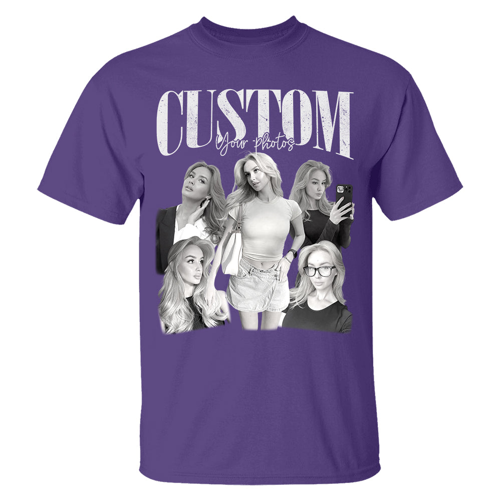 Custom Photos 90s Washed Tee - Personalized Retro Style Bootleg Shirt NA04 Hv01